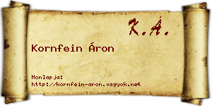 Kornfein Áron névjegykártya